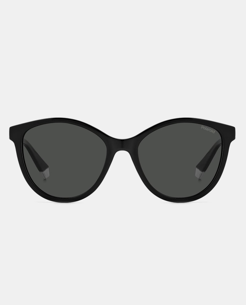 Черные круглые женские солнцезащитные очки с поляризационными линзами Polaroid, черный