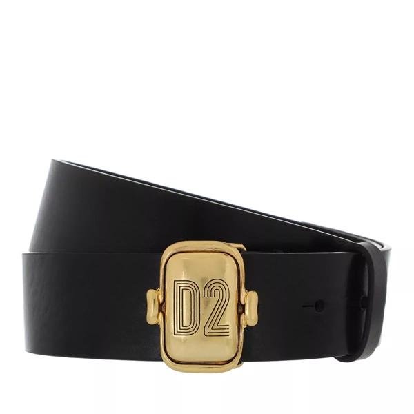 Ремень d2 logo belt leather Dsquared2, черный